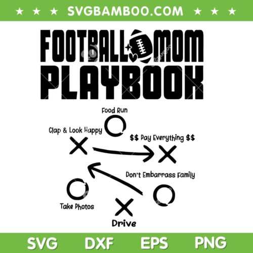 Football Mom Playbook SVG PNG, Funny Football Cheer Mom SVG, Rugby ball Lover DXF SVG PNG EPS