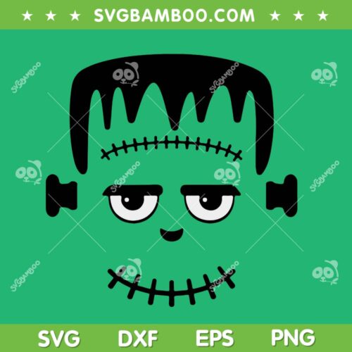 Frankenstein Monster Big Face SVG PNG, Halloween Frankenstein Costume SVG