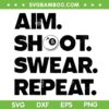 Aim Shoot Swear Repeat SVG PNG, Funny Billiard Art SVG, Men Women Billiard Player Pool Lover SVG PNG