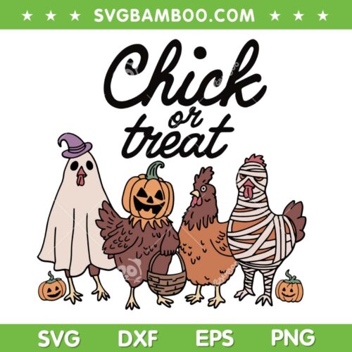 Funny Chicken Witch Spooky Halloween SVG, Chicken Chick Or Treat SVG PNG