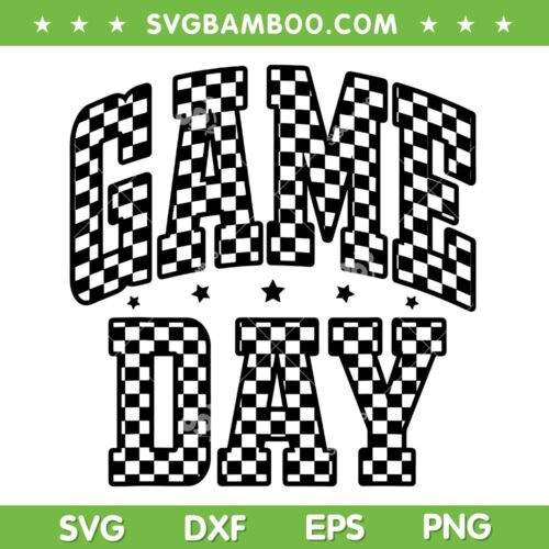 Game Day Checkered SVG PNG, Football Mom Game Day SVG