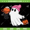 Ghost Playing Basketball SVG PNG, Funny Ghost Halloween Football Costume SVG