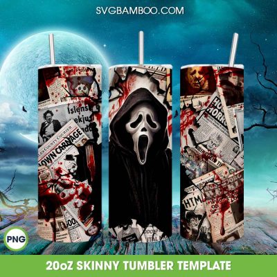 Ghostface Newspaper Tumbler Wrap Template PNG, Halloween Horror Movies Ghost Scream Tumbler Template PNG Ghostface Newspaper Tumbler Wrap Template PNG, Halloween Horror Movies Ghost Scream Tumbler Template PNG