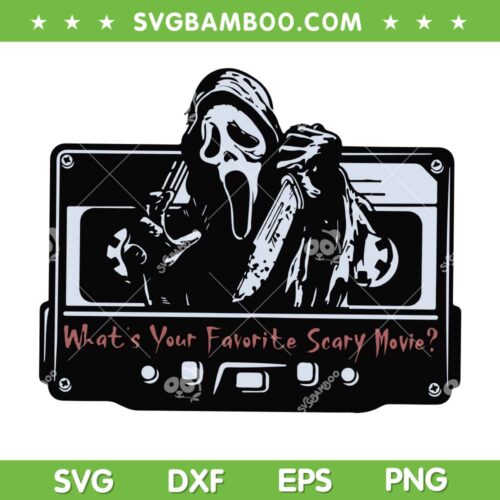 Ghostface Cassette Tape SVG PNG, Ghostface What&rsquo;s Your Favorite Scary Movie SVG