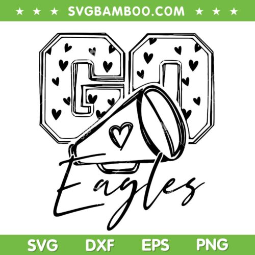 Go Cheer Eagles SVG, Football Eagles Cheerleader SVG PNG