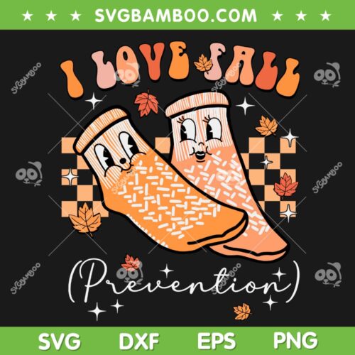 I Love Fall Prevention SVG PNG, Groovy Retro Fall Physical Therapy SVG