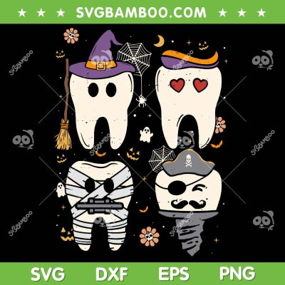 Halloween Dentist Witch SVG PNG, Teeth Dental Crew Costume SVG