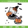 Hello Kitty Trick or Treat SVG PNG, Kitty Cat Halloween Pumpkin SVG, Sanrio Witches DXF SVG PNG EPS