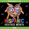 Hispanic Heritage Month Heart Hands PNG, All Countries Hispanic Month PNG