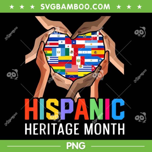 Hispanic Heritage Month Heart Hands PNG, All Countries Hispanic Month PNG