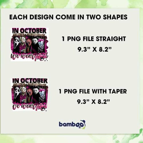 In October We Wear Pink Tumbler Wrap PNG, Halloween Pink Horror Characters 20oz Skinny Tumbler Template PNG In October We Wear Pink Tumbler Wrap PNG, Halloween Pink Horror Characters 20oz Skinny Tumbler Template PNG