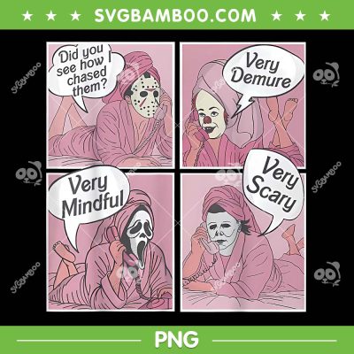Funny Horror Movies Characters Calling Halloween PNG, Pink Mom Horror Friends PNG Funny Horror Movies Characters Calling Halloween PNG, Pink Mom Horror Friends PNG