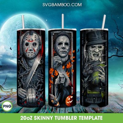 Jason Myers Freddy Halloween Tumbler Wrap PNG, Halloween Horror Characters Tumbler Template PNG Jason Myers Freddy Halloween Tumbler Wrap PNG, Halloween Horror Characters Tumbler Template PNG