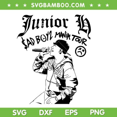 Junior H Sad Boyz Mania Tour SVG, Junior Corridos Tumbados SVG PNG