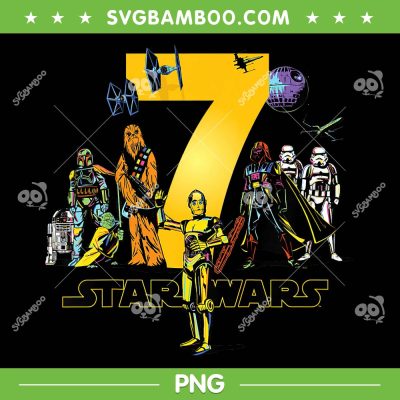 Star Wars Classic Characters Seventh Birthday PNG, Kids Star Wars 7 Years Old PNG Star Wars Classic Characters Seventh Birthday PNG, Kids Star Wars 7 Years Old PNG
