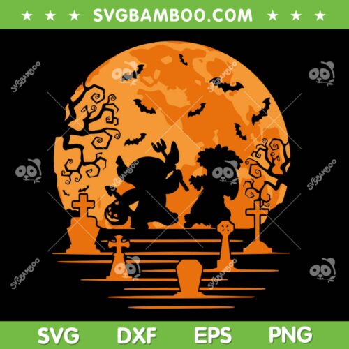 Lilo And Stitch Halloween Moon SVG, Disney Stitch Trick or Treat SVG PNG