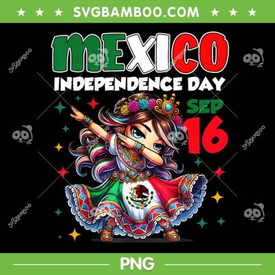 Dabbing Girl Mexico Independence Day PNG, Mexican September 16 Celebration PNG