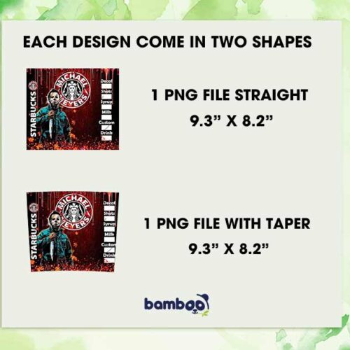 Michael Myers Coffee Tumbler Wrap Template PNG, Horror Characters Starbucks Tumbler Wrap PNG
