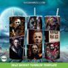 Michael Myers Halloween Tumbler Wrap Template PNG, Myers Halloween End 20oz Skinny Tumbler PNG