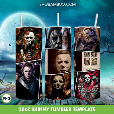 Michael Myers Halloween Tumbler Wrap Template PNG, Myers Halloween End 20oz Skinny Tumbler PNG Michael Myers Halloween Tumbler Wrap Template PNG, Myers Halloween End 20oz Skinny Tumbler PNG