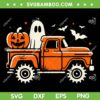 Ghost Monster Truck SVG PNG, Kids Boys Pumpkin Ghost Halloween SVG