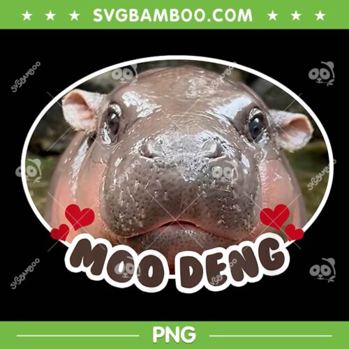 Moo Deng Bouncy Pig PNG, Baby Hippo in Thai Picture PNG, Moo Deng Lover PNG