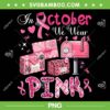October We Wear Pink Leopard PNG, Postal Worker Breast Cancer Awareness PNG