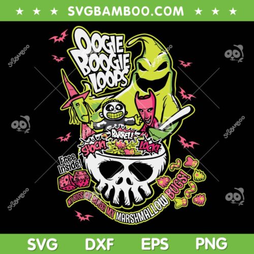 Oogie Boogie Loops SVG, Halloween Lock Shock Barrel SVG PNG, My Marshallow Bugs SVG
