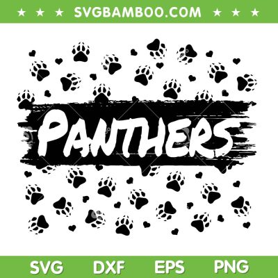 Panthers Mascot SVG PNG, Back to School Spirit Footprint SVG, Panthers Heart Squad DXF SVG PNG EPS