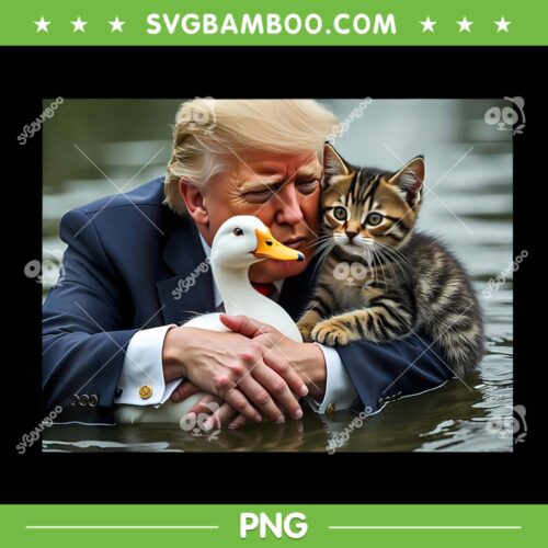 Trump Protect Our Pets PNG, Trump Hug Duck Cat PNG, Pets For Trump PNG