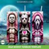Pink Horror Characters Tumbler Wrap PNG, Myers Jason Ghostface Heart Hand 20oz Tumbler Template PNG Pink Horror Characters Tumbler Wrap PNG, Myers Jason Ghostface Heart Hand 20oz Tumbler Template PNG