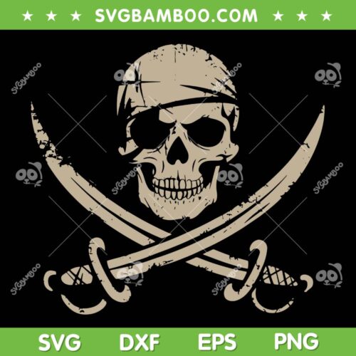 Pirate Skull SVG PNG, Crossbones Skeleton Halloween SVG