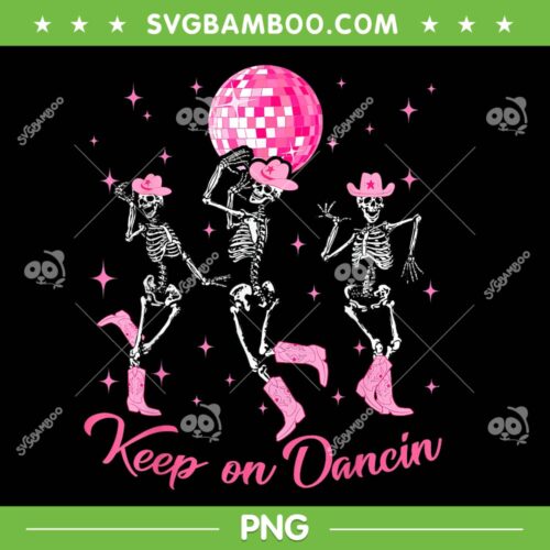 Pony Club Keep On Dancing PNG, Pink Skeleton Cowgirl Halloween PNG, Skeleton Western Dancing PNG