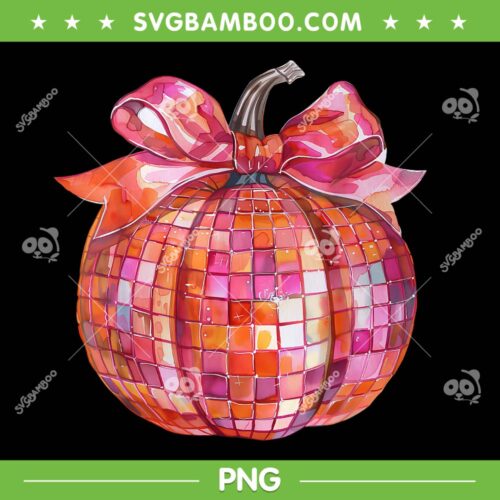 Pumpkin Disco Coquette Bow PNG, Halloween Fall Autumn Costume PNG