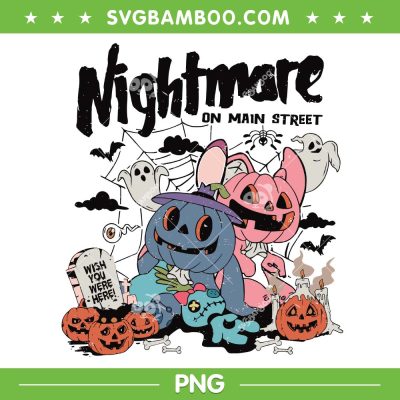 Stitch Angel Pumpkin Halloween PNG, Disney Stitch Nightmare On Main Street PNG