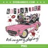 Stitch Get In Loser We Are Going Slashing PNG, Funny Stitch Horror Characters in Car PNG, Disney Stitch Scary Movie PNG