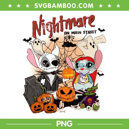 Stitch Jack and Sally PNG, Funny Stitch Nightmare Before Christmas PNG, Disney Stitch Spider Web Ghost PNG