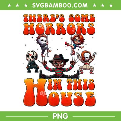 Theres Some Horrors In This House PNG, Funny Horror Characters Dancing PNG