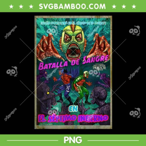 Halloween Horror Nights Monsters Blood Battle PNG, Funny Horror Nights Movie Poster PNG
