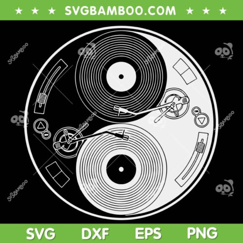 Yin Yang Vinyl Record SVG PNG, Yin and Yang SVG