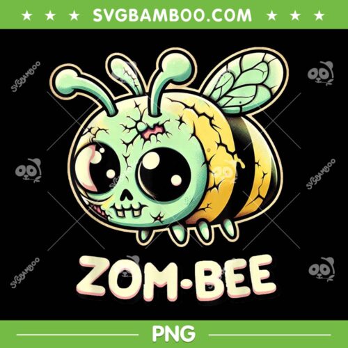 Zom Bee PNG, Funny Bee Adorably Creepy Zombie PNG, Bee Cartoon Halloween PNG