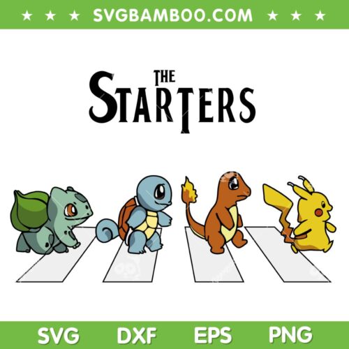 Abbey Road Pokemon Crossover SVG, The Starters Pokemon SVG, Pokemon Lover Crosswalk SVG PNG