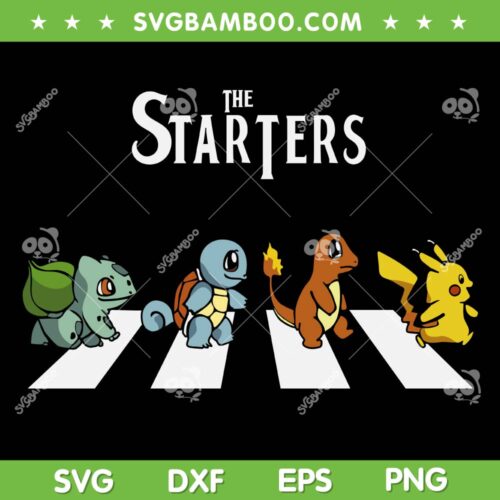 The Starters Pokemon SVG PNG, Abbey Road Pokemon Crossover SVG, Pokemon The Beatles DXF SVG PNG EPS
