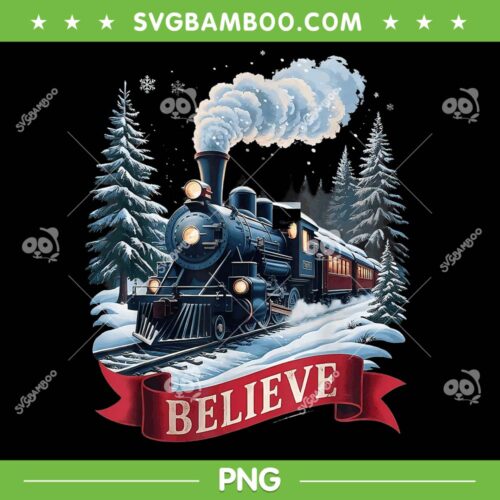 All Aboard Polar Express Christmas PNG, North Pole Xmas Santa PNG, Polar Express Believe PNG