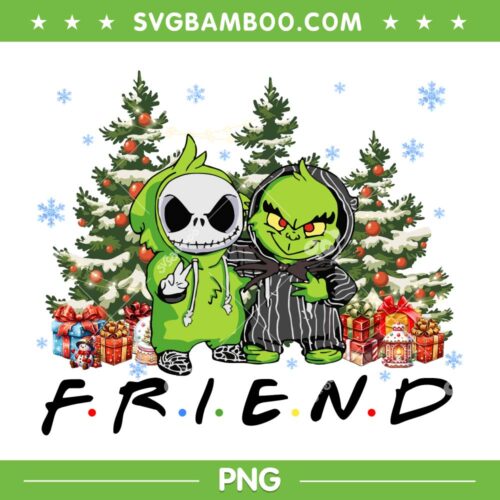 Baby Grinch and Jack Friend Christmas PNG, The Grinch Chibi PNG, Christmas Movies Characters PNG
