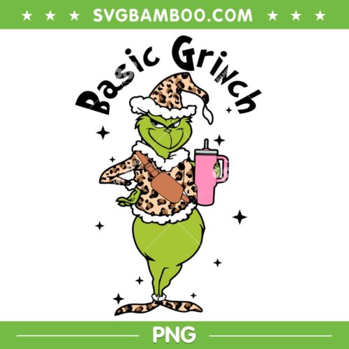 Basic Grinch Leopard PNG, Grinch Boogie Leopard PNG, Christmas Grinch Stanley Tumbler PNG