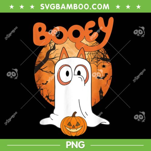 Booey Halloween PNG, Funny Bluey Ghost Spooky Season PNG, Blue Heeler Halloween PNG