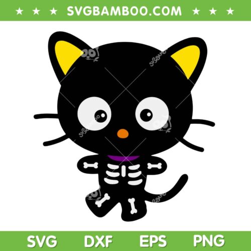 Chococat Skeleton Halloween SVG PNG, Sanrio Friends Skeleton SVG
