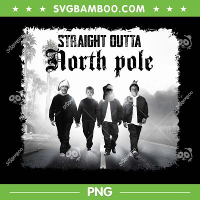 Christmas Characters Straight Outta North Pole PNG, Christmas Movie Walking Straight Outte PNG