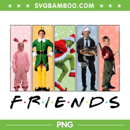 Christmas Movies Friends PNG, Christmas Funny Characters Frame PNG